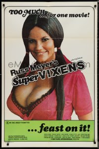 1j2177 SUPER VIXENS 1sh 1975 Russ Meyer, super sexy Shari Eubank is TOO MUCH for one movie, x-rated
