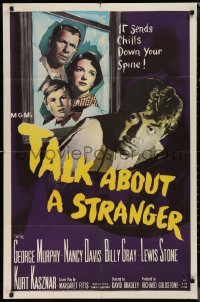1j2182 TALK ABOUT A STRANGER 1sh 1952 George Murphy, Nancy Davis, chilling film noir!