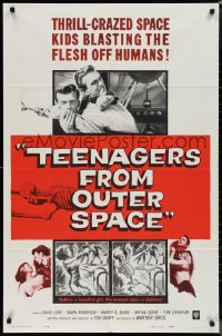 1j2184 TEENAGERS FROM OUTER SPACE 1sh 1959 thrill-crazed hoodlums on a horrendous ray-gun rampage!