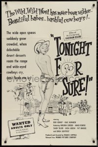 1j2194 TONIGHT FOR SURE 1sh 1961 Francis Ford Coppola, beautiful babes, bashful cowboys, rare!