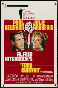 1j2197 TORN CURTAIN 1sh 1966 Paul Newman, Julie Andrews, Hitchcock tears you apart w/suspense!