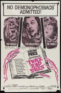 1j2202 TWICE TOLD TALES 1sh 1963 Vincent Price, Nathaniel Hawthorne, a trio of unholy horror!