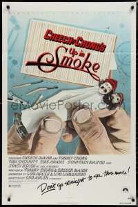 1j2206 UP IN SMOKE recalled 1sh 1978 Cheech & Chong marijuana drug classic, original tagline!