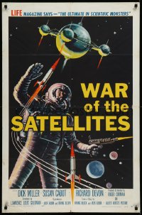 1j2215 WAR OF THE SATELLITES 1sh 1958 the ultimate in scientific monsters, cool astronaut art!