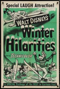 1j2226 WINTER HILARITIES 1sh 1953 Donald Duck, Goofy, Mickey Mouse, Minnie Mouse!