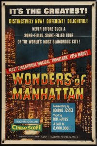 1j2228 WONDERS OF MANHATTAN 1sh 1956 tour of the world's most glamorous city, New York!