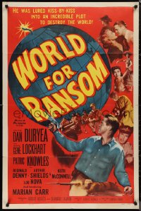 1j2230 WORLD FOR RANSOM 1sh 1954 Robert Aldrich, Dan Duryea holds the fate of the world!