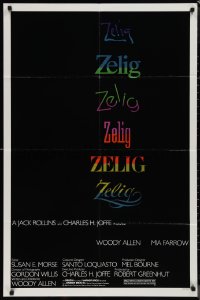 1j2233 ZELIG 1sh 1983 Mia Farrow, John Buckwalter, wacky Woody Allen directed mockumentary!