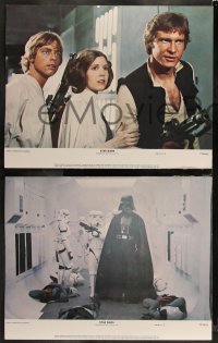 1j1407 STAR WARS 8 color 11x14 stills 1977 Mark Hamill, Harrison Ford, Carrie Fisher, Darth Vader!