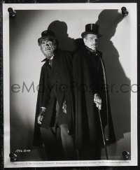 1j1658 ABBOTT & COSTELLO MEET DR. JEKYLL & MR. HYDE 2 8x10 stills 1953 w/ split image of Karloff!