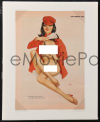 1j0215 ALBERTO VARGAS group of 2 magazine pages 1950s sexy pin-up art with nudity!