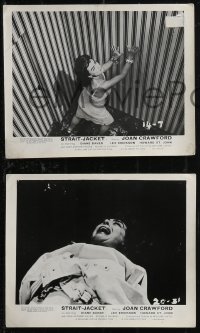 1j0180 STRAIT-JACKET 8 English FOH LCs 1964 crazy ax murderer Joan Crawford, William Castle!