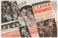 1j0390 CLOSE HARMONY herald 1929 Charles Buddy Rogers, Nancy Carroll, Jack Oakie, romantic musical!