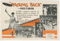 1j0401 WALKING BACK herald 1928 Sue Carol in a mile-a-minute romance of flaming youth, rare!