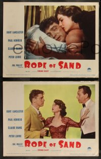 1j1331 ROPE OF SAND 8 LCs 1949 Burt Lancaster, Paul Henreid, sexy Corinne Calvet, Claude Rains, Lorre