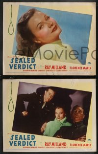 1j1334 SEALED VERDICT 8 LCs 1948 suave Ray Milland, sexy redhead Florence Marly ought to hang!