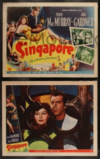 1j1336 SINGAPORE 8 LCs 1947 great images of sexy Ava Gardner, Fred MacMurray & Thomas Gomez!