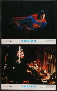1j1341 SUPERMAN II 8 LCs 1981 Christopher Reeve, Terence Stamp, great image of villains!