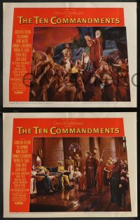 1j1343 TEN COMMANDMENTS 8 LCs 1956 Cecil B. DeMille classic, Charlton Heston, Yul Brynner!