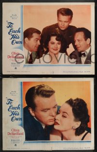 1j1348 TO EACH HIS OWN 8 LCs 1946 great images of gorgeous Olivia de Havilland & John Lund!