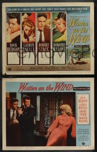 1j1356 WRITTEN ON THE WIND 8 LCs 1956 sexy Lauren Bacall, Rock Hudson & Robert Stack, Dorothy Malone!