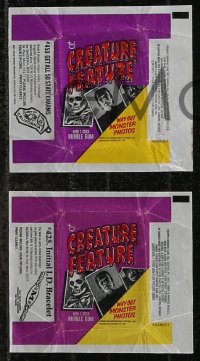 1j0087 CREATURE FEATURE group of 27 trading card wrappers 1973 great image of Frankenstein & more!