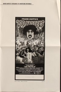 1j1704 200 MOTELS pressbook 1971 directed by Frank Zappa, rock 'n' roll, wild artwork!