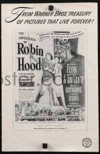 1j1708 ADVENTURES OF ROBIN HOOD pressbook R1948 Errol Flynn, Olivia De Havilland, ultra rare!