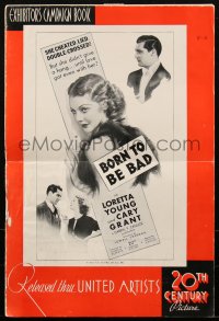 1j1713 BORN TO BE BAD pressbook 1934 pregnant & unmarried Loretta Young, Cary Grant, ultra rare!