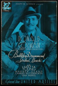 1j1717 BULLDOG DRUMMOND STRIKES BACK pressbook 1934 detective Ronald Colman, Loretta Young, rare!
