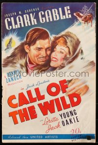 1j1718 CALL OF THE WILD pressbook 1935 Clark Gable & Loretta Young in Jack London story, rare!