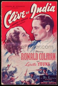 1j1719 CLIVE OF INDIA pressbook 1935 Ronald Colman & beautiful Loretta Young, ultra rare!