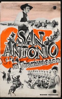 1j1770 SAN ANTONIO pressbook 1945 great images of cowboy Errol Flynn & pretty Alexis Smith!