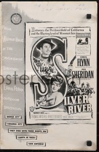 1j1773 SILVER RIVER pressbook 1948 Errol Flynn gambles for his life & sexy Ann Sheridan!