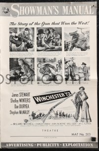 1j1788 WINCHESTER '73 pressbook 1950 James Stewart with rifle, Shelley Winters, Anthony Mann!