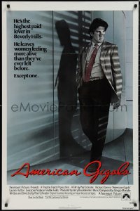 1k1081 AMERICAN GIGOLO int'l 1sh 1980 male prostitute Richard Gere is being framed for murder!