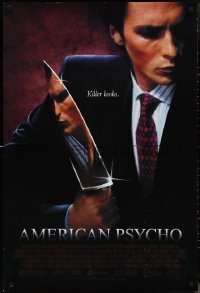 1k1082 AMERICAN PSYCHO 1sh 2000 psychotic yuppie killer Christian Bale, from Ellis novel!