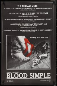 1k1113 BLOOD SIMPLE 24x37 1sh 1984 directed by Joel & Ethan Coen, cool film noir gun artwork!