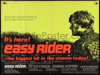 1k0438 EASY RIDER British quad 1969 Peter Fonda, Dennis Hopper classic, different day glo design!