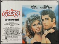1k0441 GREASE British quad 1978 close-up of John Travolta & Olivia Newton-John in a classic musical!