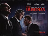 1k0446 IRISHMAN teaser DS British quad 2019 Robert De Niro in the title role w/ Al Pacino, Joe Pesci!