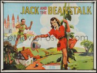 1k0111 JACK & THE BEANSTALK stage play British quad 1930s artwork of female Jack & giant!