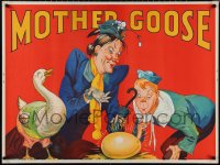 1k0112 MOTHER GOOSE stage play British quad 1930s cool artwork of mom, goose & golden egg!