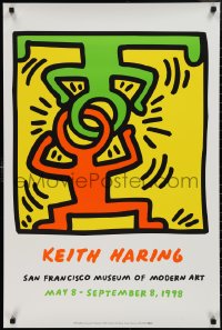 1k0252 KEITH HARING 24x36 German commercial poster 1988 great art of figures and energy lines!