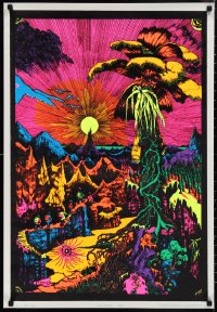 1k0255 LOST HORIZON 23x34 commercial poster 1974 black light felt with completely different design!