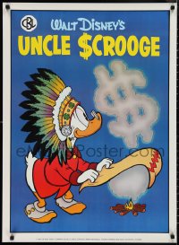 1k0272 SCROOGE MCDUCK 24x33 commercial poster 1986 Disney, as Native American Indian, smoke signal!