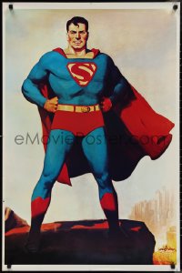 1k0275 SUPERMAN 25x38 commercial poster 1974 full-length artwork of superhero in city by Ward!
