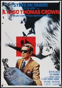 1k0278 THOMAS CROWN AFFAIR 28x39 Italian commercial poster 1980s Steve McQueen & Dunaway by Crovato!