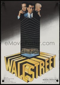 1k0345 WALL STREET Czech 12x17 1987 Michael Douglas, Charlie Sheen, Daryl Hannah, Oliver Stone!