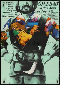 1k0291 SINBAD & THE EYE OF THE TIGER East German 23x32 1978 Harryhausen, different Schallman art!